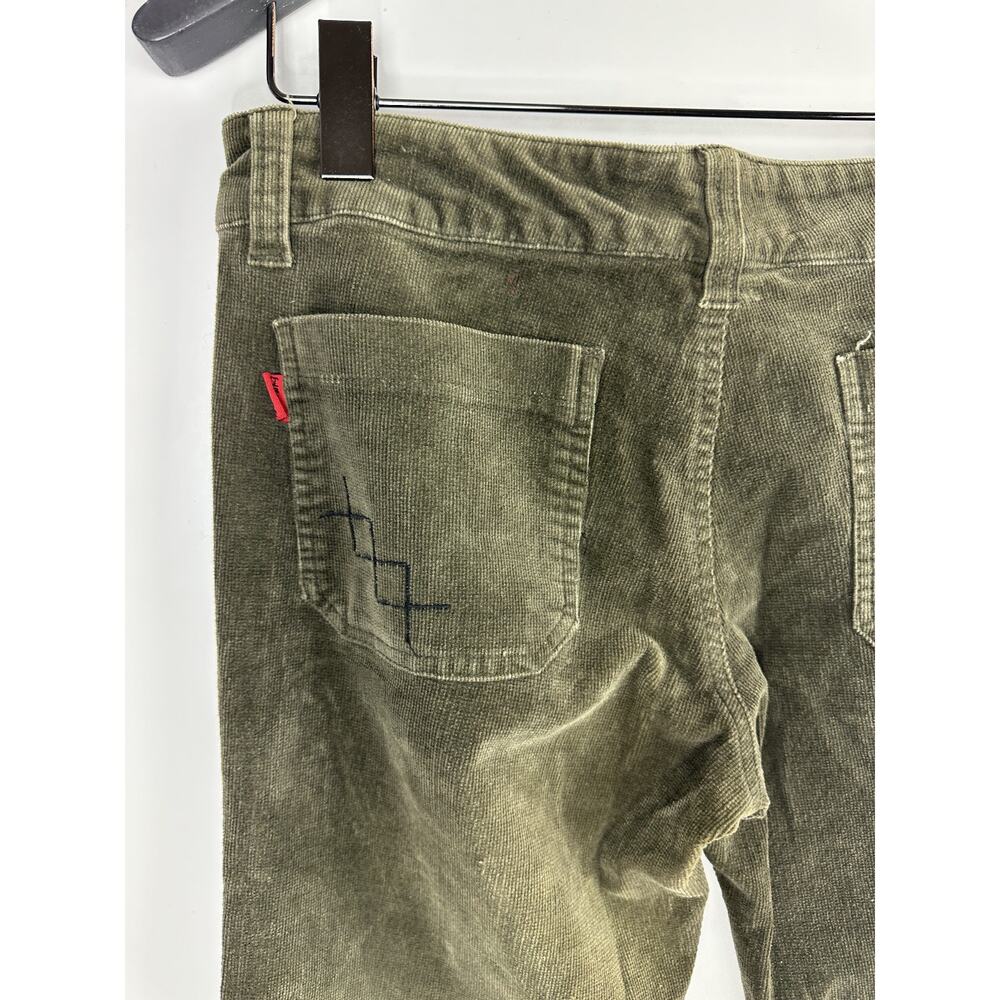 Tripp NYC Corduroy Low Rise Pants Green Women's Size 11 Y2k Goth Grunge Punk - Picture 13 of 15